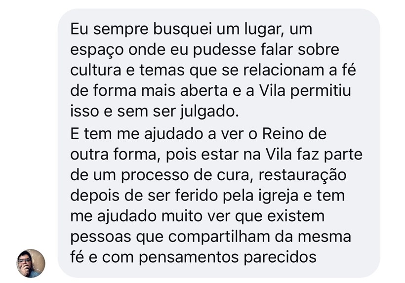 Depoimento de um morador da Vila da Cultura