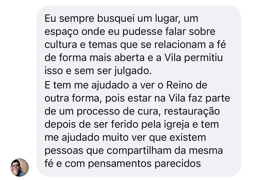 Depoimento de um morador da Vila da Cultura